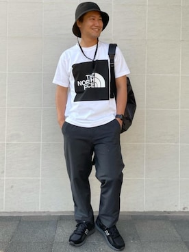 「green label relaxing（グリーンレーベルリラクシング）のアイテム（帽子）」を使った、北村さん（メンズ・164cm）の夏コーディネート