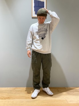 「green label relaxing（グリーンレーベルリラクシング）のアイテム（帽子）」を使った、北村さん（メンズ・164cm）の秋コーディネート