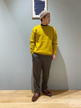 「green label relaxing（グリーンレーベルリラクシング）のアイテム（帽子）」を使った、北村さん（メンズ・164cm）の秋コーディネート