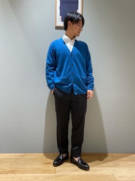 「アイテム（スーツパンツ）」を使った、北村さん（メンズ・164cm）の秋コーディネート