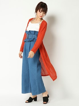 「アイテム（カーディガン/ボレロ、その他）」を使った、COX公式オンラインモデルさん（レディース・162cm）の春コーディネート