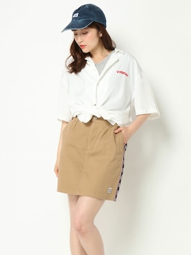 「Lee（リー）のアイテム（キャップ）」を使った、COX公式オンラインモデルさん（レディース・162cm）の夏コーディネート