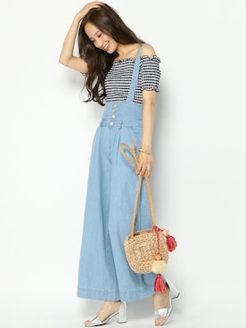 「アイテム（Tシャツ/カットソー、その他）」を使った、COX公式オンラインモデルさん（レディース・162cm）の夏コーディネート