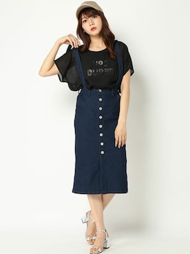 「Dickies（ディッキーズ）のアイテム（キャップ）」を使った、COX公式オンラインモデルさん（レディース・162cm）の夏コーディネート