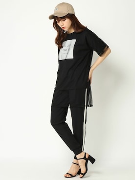 「Dickies（ディッキーズ）のアイテム（キャップ）」を使った、COX公式オンラインモデルさん（レディース・162cm）の夏コーディネート