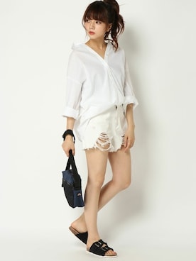 「Dickies（ディッキーズ）のアイテム（ショルダーバッグ）」を使った、COX公式オンラインモデルさん（レディース・162cm）の夏コーディネート