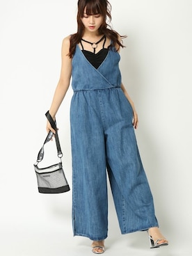 「アイテム（キャミソール、ブラック系）」を使った、COX公式オンラインモデルさん（レディース・162cm）の夏コーディネート