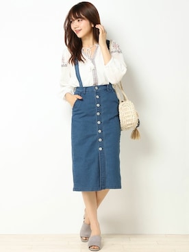 「アイテム（レッド系）」を使った、COX公式オンラインモデルさん（レディース・162cm）の夏コーディネート