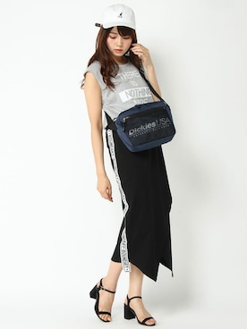 「Dickies（ディッキーズ）のアイテム（ショルダーバッグ）」を使った、COX公式オンラインモデルさん（レディース・162cm）の夏コーディネート