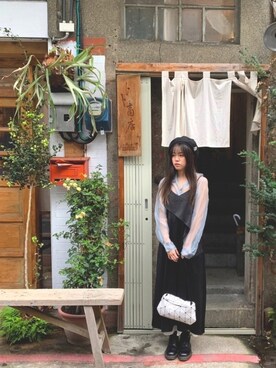 「blue」｜「アイテム（ワンピース）」を使った、🍟🍟🍟さん（レディース・163cm）の冬コーディネート