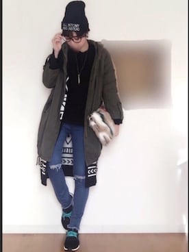 「ENVYM（アンビー）のアイテム（アクセサリー）」を使った、hayuさん（レディース・162cm）の冬コーディネート