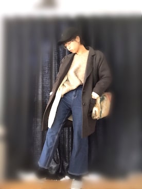 「カットオフ」｜「アイテム（その他シューズ）」を使った、hayuさん（レディース・162cm）の冬コーディネート