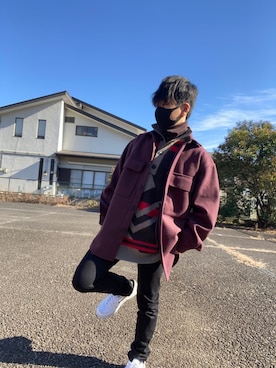 「WEGO（ウィゴー）のアイテム（ミリタリージャケット）」を使った、Osshuさん（メンズ・163cm）の冬コーディネート