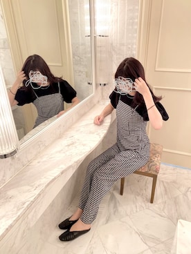 「apres jour（アプレジュール）のアイテム（サロペット/オーバーオール）」を使った、NARACHANさん（レディース・165cm）の春コーディネート