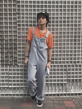 「秋冬」｜「アイテム（サロペット/オーバーオール）」を使った、TimLoさん（メンズ・175cm）の秋コーディネート