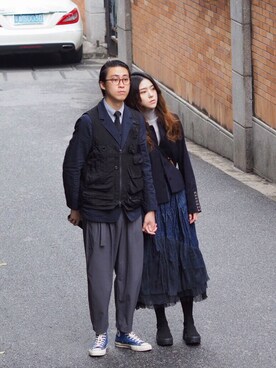 「initial（イニシャル）のアイテム（ジャケット/アウター）」を使った、Dexterさん（メンズ・183cm）の春コーディネート