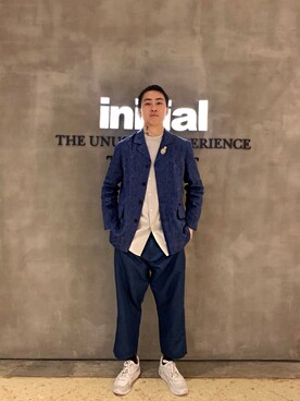 「initial（イニシャル）のアイテム（ジャケット/アウター）」を使った、Dexterさん（メンズ・183cm）の春コーディネート
