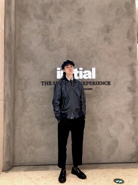 「initial（イニシャル）のアイテム（ジャケット/アウター）」を使った、Dexterさん（メンズ・183cm）の秋コーディネート