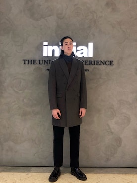 「initial（イニシャル）のアイテム（トップス）」を使った、Dexterさん（メンズ・183cm）の冬コーディネート