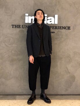 「initial（イニシャル）のアイテム（トップス）」を使った、Dexterさん（メンズ・183cm）の冬コーディネート