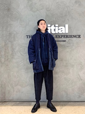 「蓝色系」｜Dexterさん（メンズ・183cm）の冬コーディネート