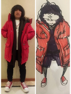 「:CHOCOOLATEのアイテム（ジャケット/アウター）」を使った、我是嘉奇さん（メンズ・167cm）の春コーディネート