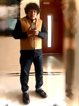 「STOP LIGHT（ストップライト）のアイテム」を使った、我是嘉奇さん（メンズ・167cm）の秋コーディネート