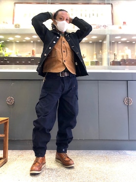 「Bronson（ブロンソン）のアイテム」を使った、我是嘉奇さん（メンズ・167cm）の冬コーディネート