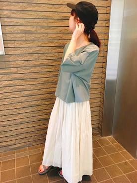 「スローブイエナ」｜「アイテム（キャップ）」を使った、Ⓜ︎さん（レディース・158cm）の夏コーディネート
