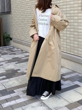 「JOURNAL STANDARD relume（ジャーナルスタンダード　レリューム）のアイテム（ステンカラーコート）」を使った、Ⓜ︎さん（レディース・158cm）の冬コーディネート