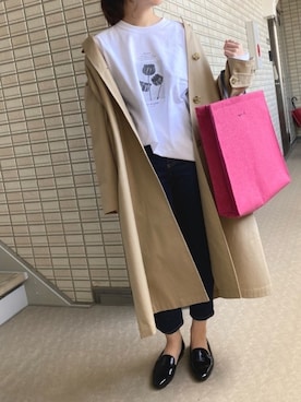 「JOURNAL STANDARD relume（ジャーナルスタンダード　レリューム）のアイテム（ステンカラーコート）」を使った、Ⓜ︎さん（レディース・158cm）の春コーディネート