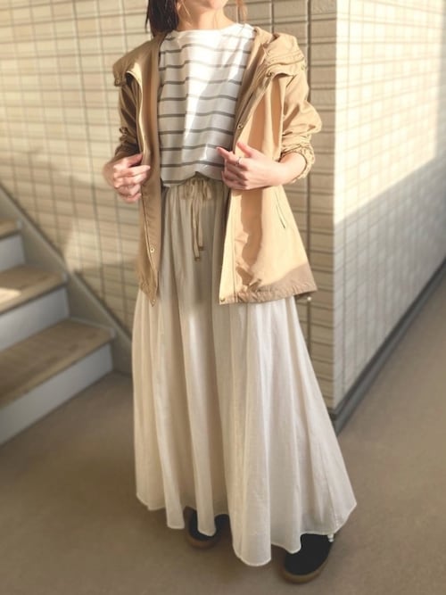 IENA Pタフタ フーデットブルゾン ベージュ38 IENA（イエナ）の「Pタフタフーデットブルゾン◇（マウンテン