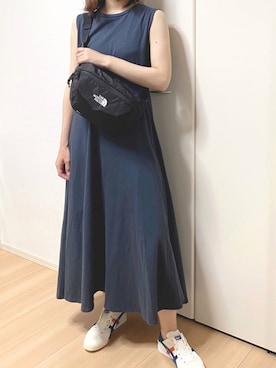 「ワンピース×スニーカー」｜「アイテム（スリッポン）」を使った、Ⓜ︎さん（レディース・158cm）の春コーディネート