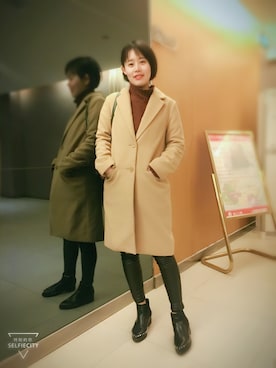 「Honeys（ハニーズ）のアイテム（ダッフルコート）」を使った、小小兮和她的布偶娃娃さん（レディース・160cm）の春コーディネート