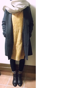 「ストライプワンピース」｜「アイテム（ノーカラージャケット）」を使った、ハルさん（レディース・158cm）の春コーディネート