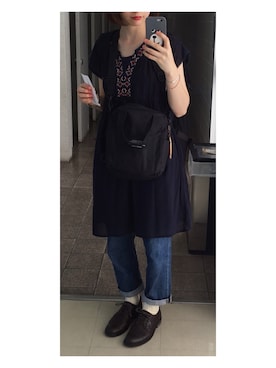 「coen」｜「アイテム（その他シューズ）」を使った、ハルさん（レディース・158cm）の秋コーディネート