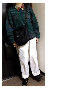 「MASTER&Co（マスターアンドコー）のアイテム（パンツ）」を使った、ハルさん（レディース・158cm）の冬コーディネート