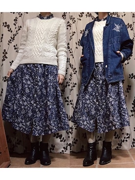 「R&D.M.Co OLDMAN’S TAILOR（オールドマンズテイラー）のアイテム（ワンピース/ドレス）」を使った、ハルさん（レディース・158cm）の冬コーディネート