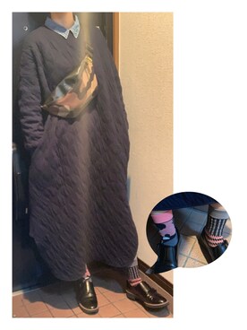 「ダンガリーシャツ」｜「アイテム（ワンピース/ドレス）」を使った、ハルさん（レディース・158cm）の春コーディネート