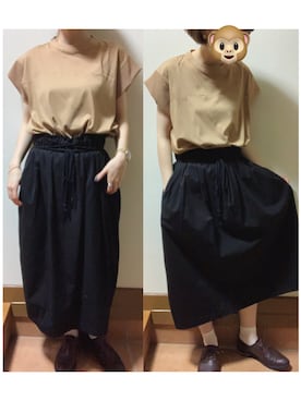 「キャメル」｜「アイテム（アナログ腕時計）」を使った、ハルさん（レディース・158cm）の秋コーディネート