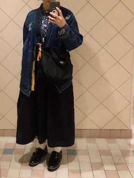 「R&D.M.Co OLDMAN’S TAILOR（オールドマンズテイラー）のアイテム（ワンピース/ドレス）」を使った、ハルさん（レディース・158cm）の秋コーディネート