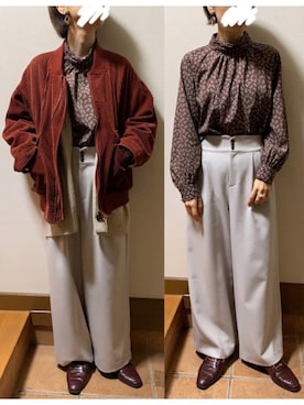 「ビットローファー」｜ハルさん（レディース・158cm）の冬コーディネート