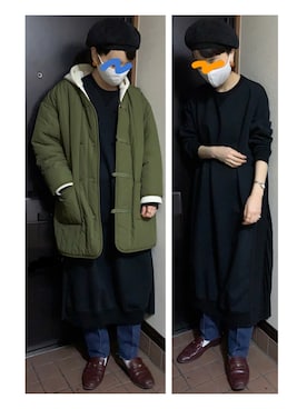 「スウェットワンピース」｜「アイテム（ローファー）」を使った、ハルさん（レディース・158cm）の春コーディネート