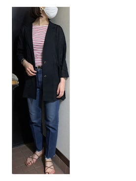 「赤ボーダー」｜ハルさん（レディース・158cm）の春コーディネート