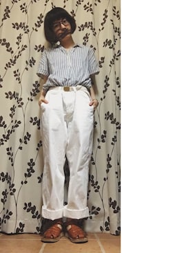 「MASTER&Co（マスターアンドコー）のアイテム（パンツ）」を使った、ハルさん（レディース・158cm）の夏コーディネート