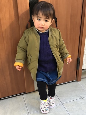 「SM2（エスエムツー）のアイテム（ジャケット/アウター）」を使った、さゆきさん（キッズ・90cm）の冬コーディネート