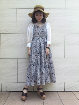 「へザー」｜「アイテム（帽子）」を使った、ホナミさん（レディース・154cm）の春コーディネート
