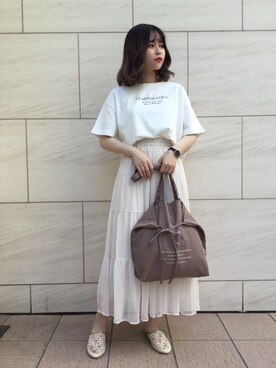 「へザー」｜「アイテム（トートバッグ）」を使った、ホナミさん（レディース・154cm）の夏コーディネート