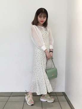 「Heather（ヘザー）のアイテム（ワンピース/ドレス）」を使った、ホナミさん（レディース・154cm）の夏コーディネート