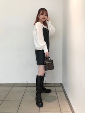 「Heather（ヘザー）のアイテム（ワンピース）」を使った、ホナミさん（レディース・154cm）の秋コーディネート